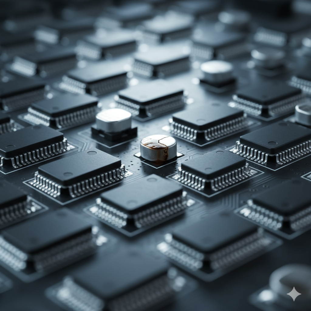 A single broken element among otherwise intact ones - easy to miss until it isn't